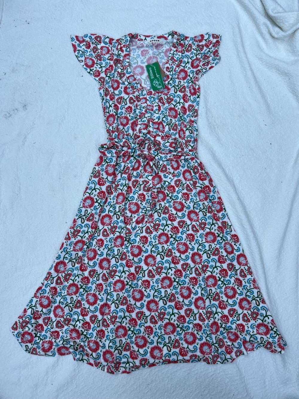 Boden Nicola Jersey Tea Dress in Pink & Blue Floral